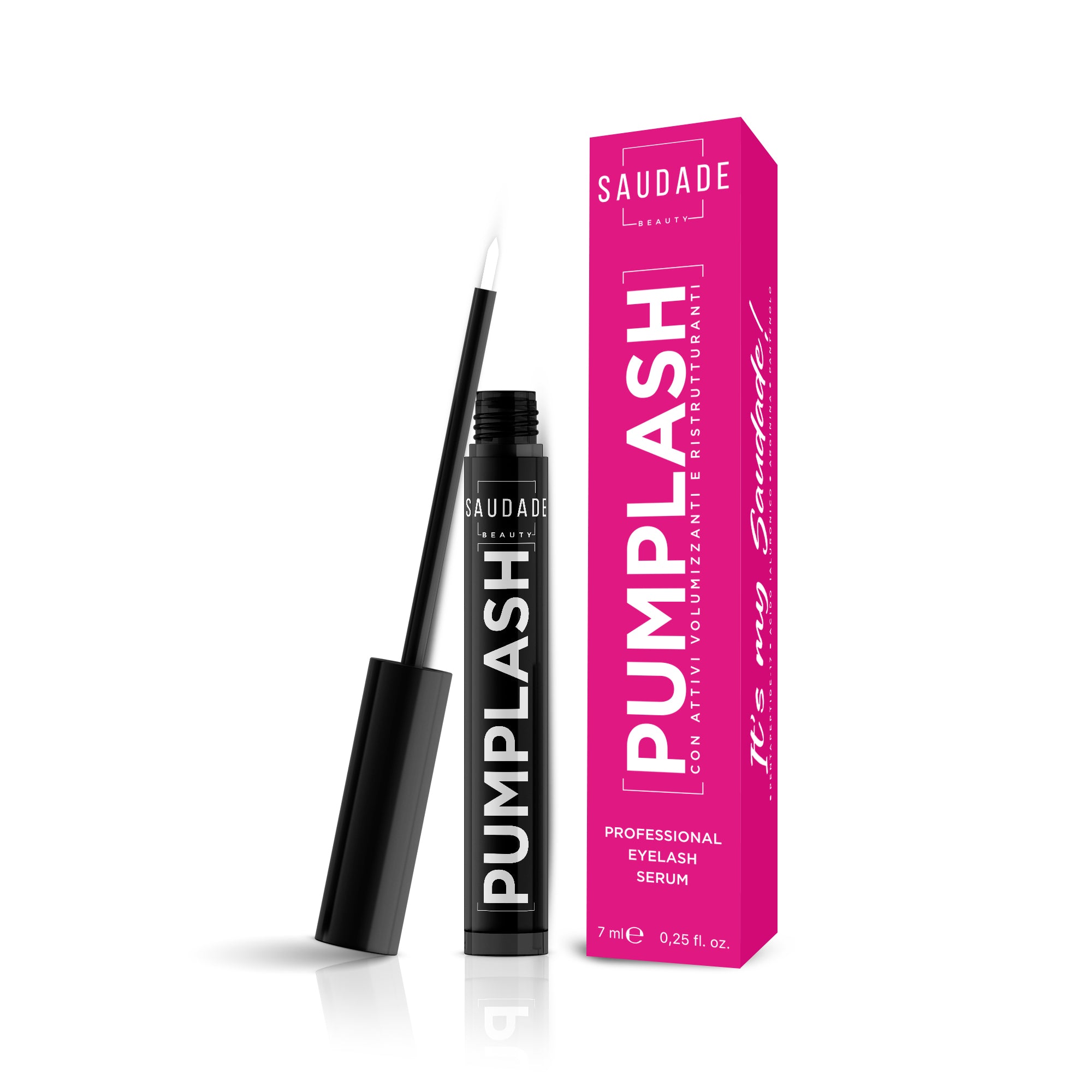 PUMPLASH Siero Ciglia e Sopracciglia Allungante e Rinforzante - Formula Testata e Sicura per gli Occhi, 7ml
