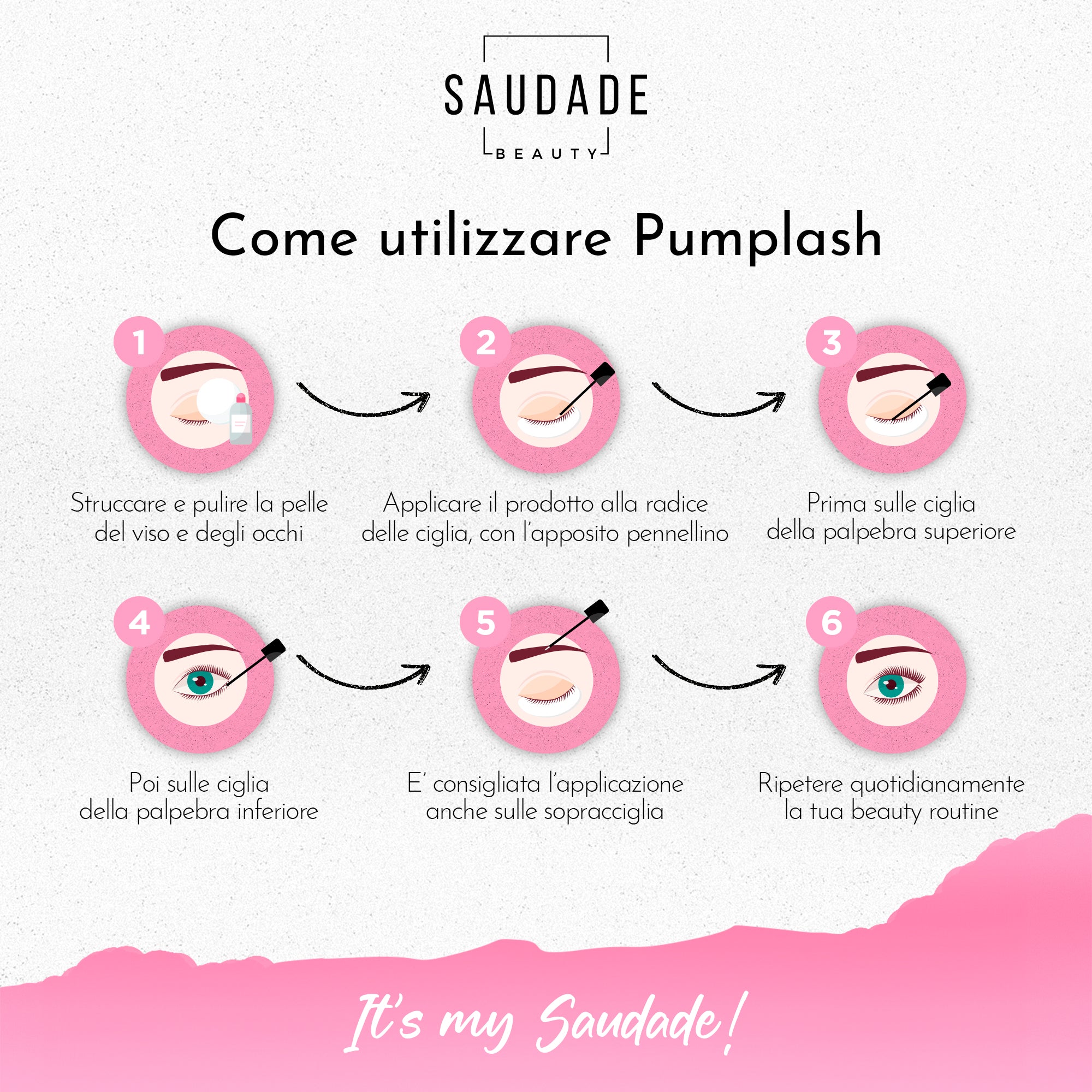 PUMPLASH Siero Ciglia e Sopracciglia Allungante e Rinforzante - Formula Testata e Sicura per gli Occhi, 7ml